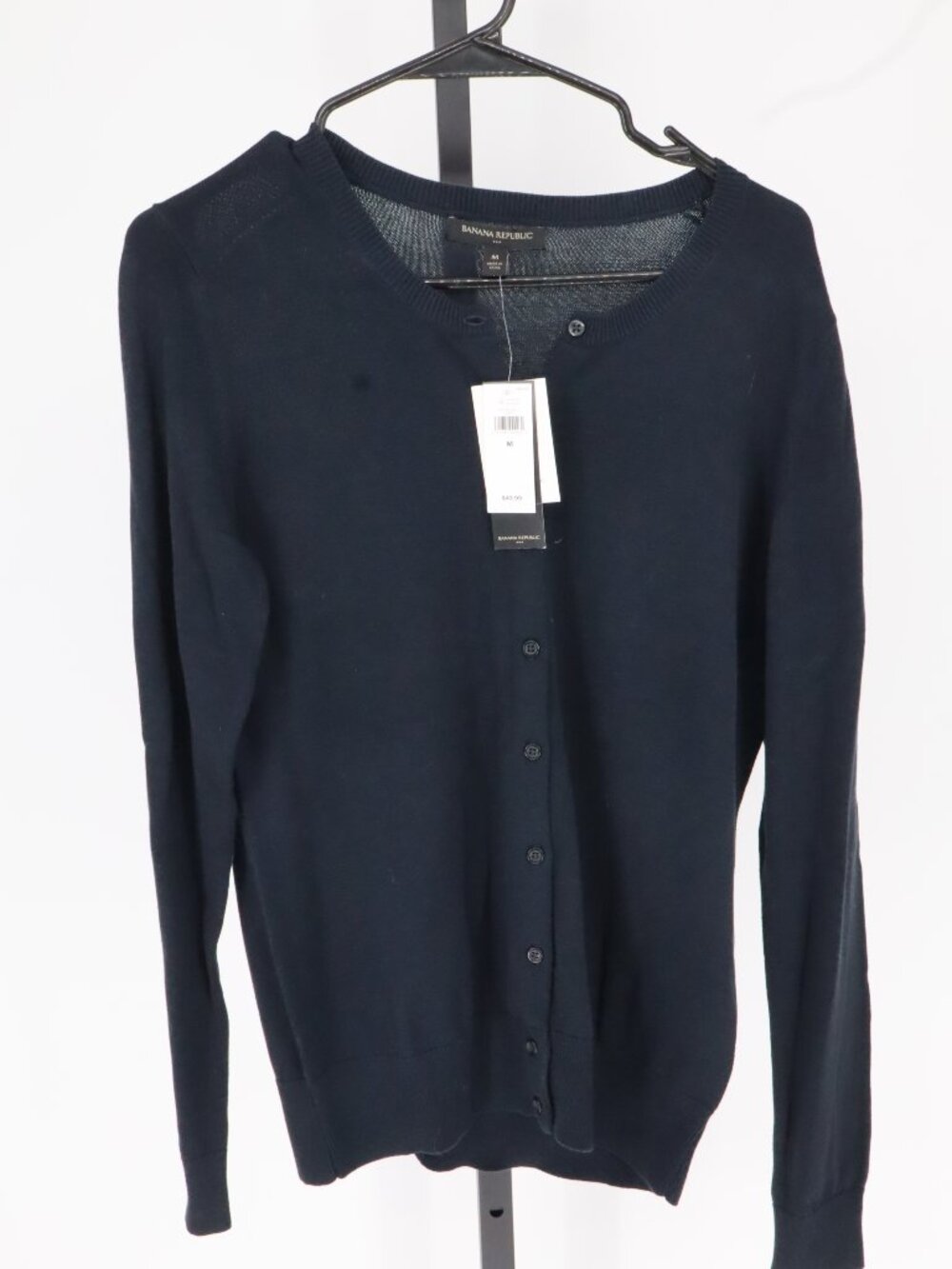 Banana Republic, crew neck button-down cardigan  sweater NWT  Size M  Black
